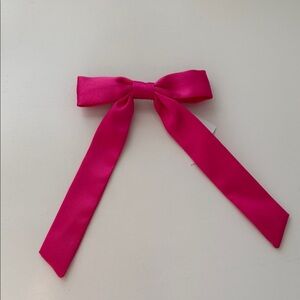 J. Crew Hot Pink Satin Bow Hair Clip